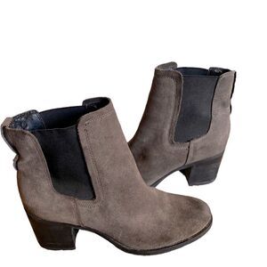 Sam Edelman Women's Gray Chunk Heel Chelsea Boots Size 7.5